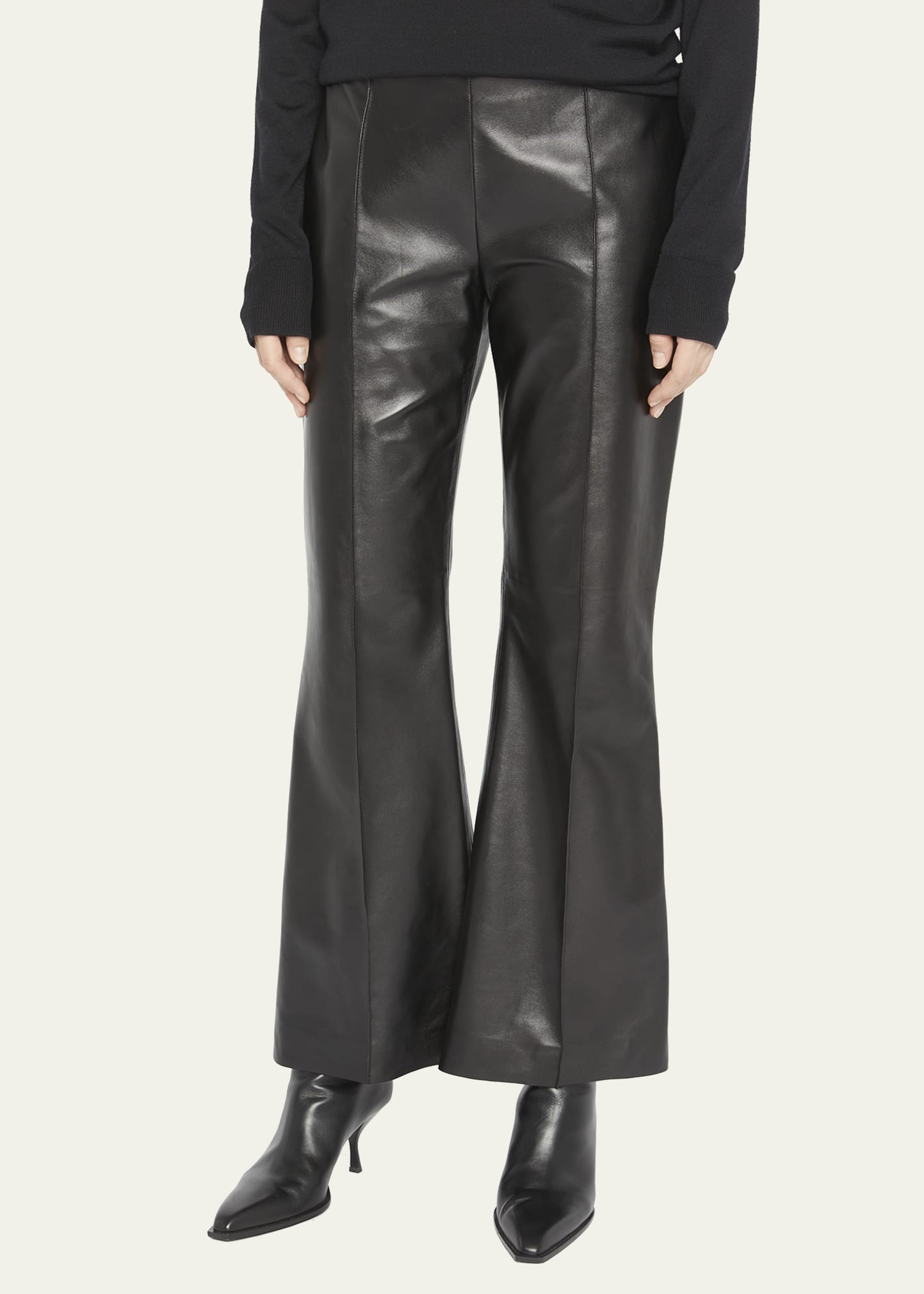 Beck Flared Leather Pants - 4