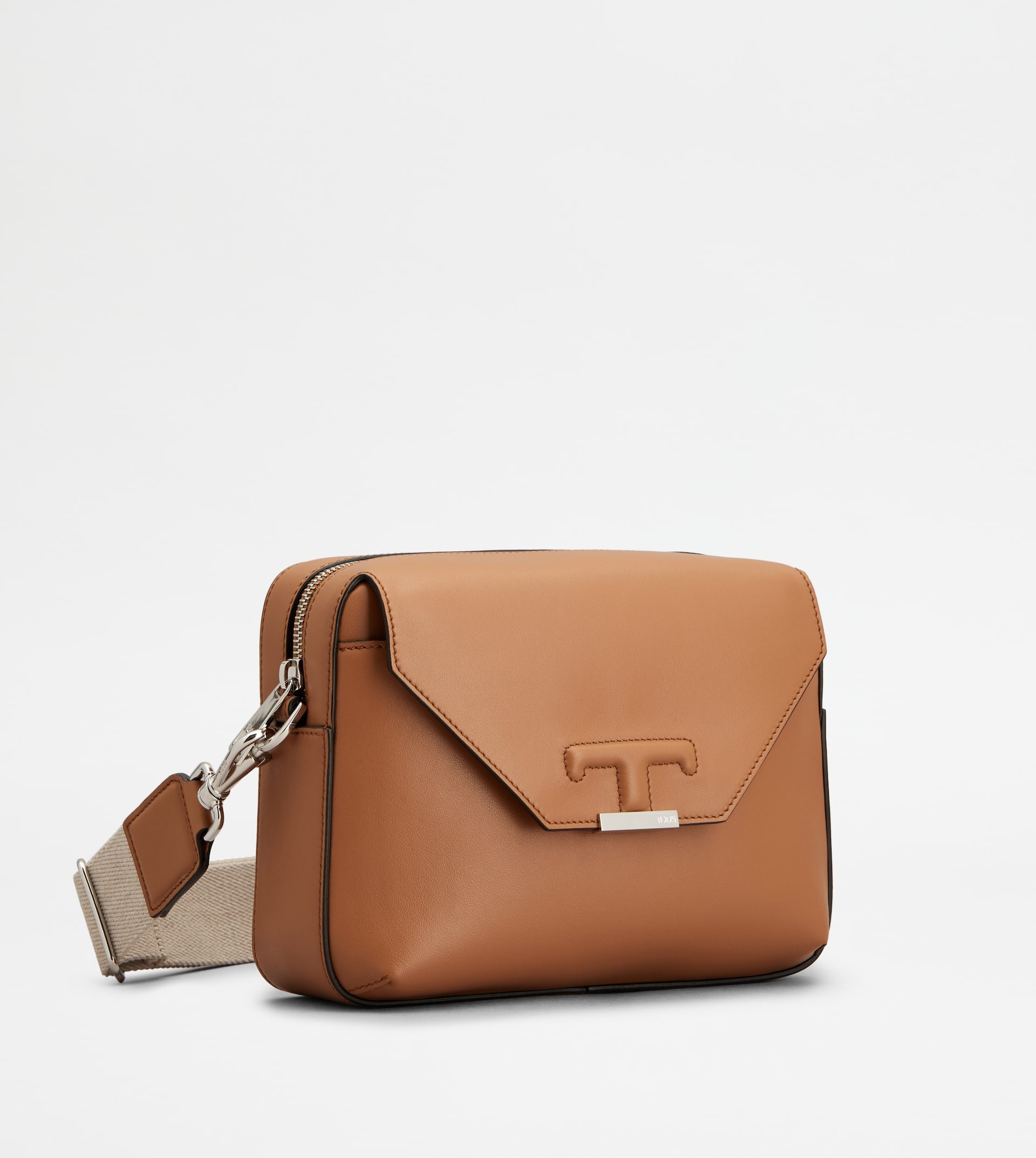 T TIMELESS CROSSBODY BAG IN LEATHER MINI - BROWN - 2