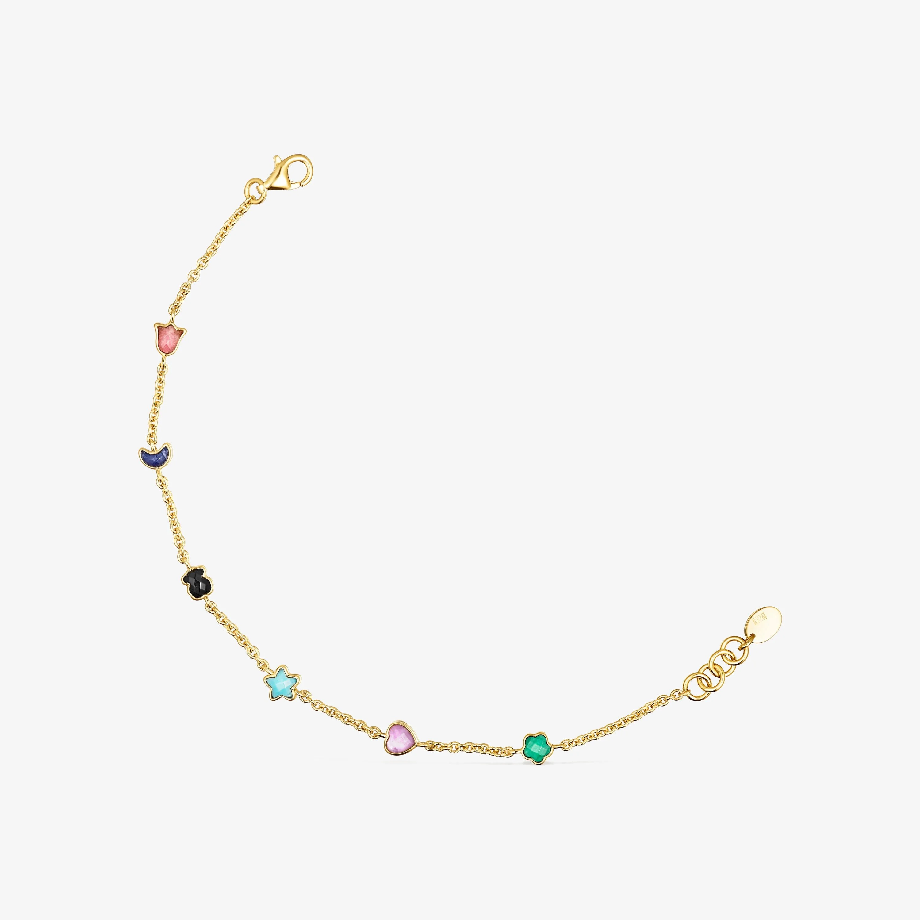 Glory Bracelet in 18K gold vermeil with five Gemstones. 6 89/100 - 1