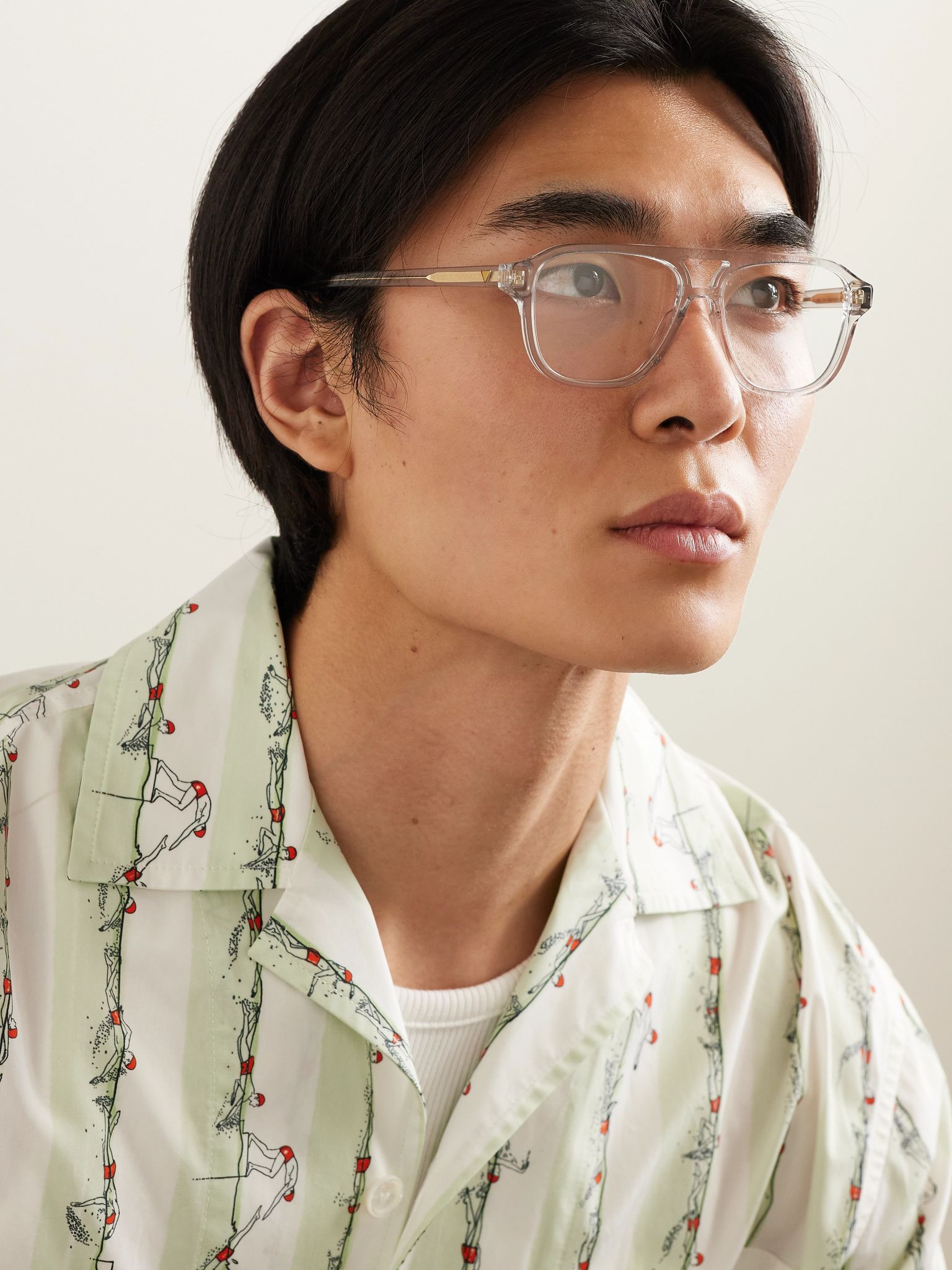 Aviator-Style Acetate Optical Glasses Gray - 2
