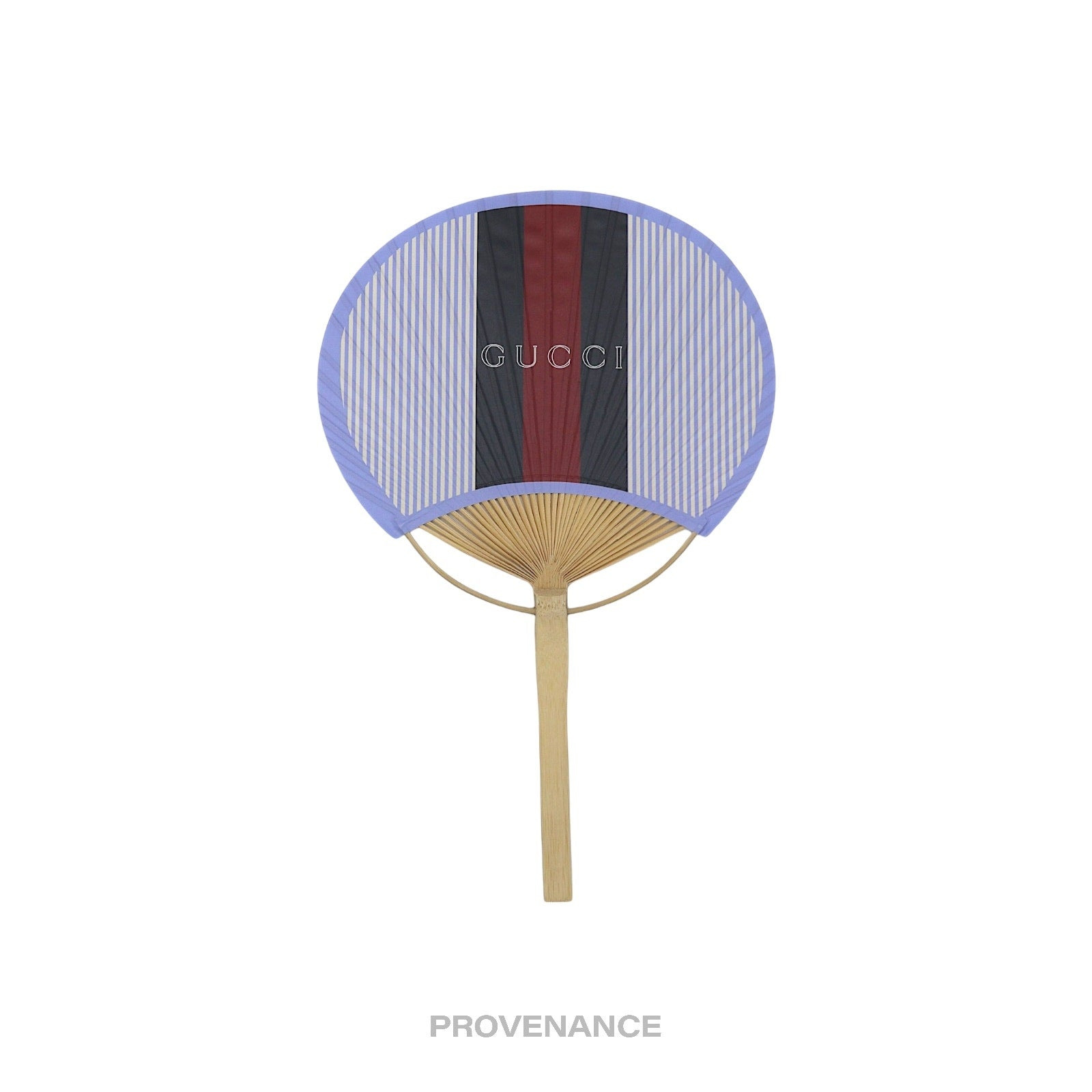 Gucci Web Logo Bamboo Hand Fan - Black/Red Striped - 2