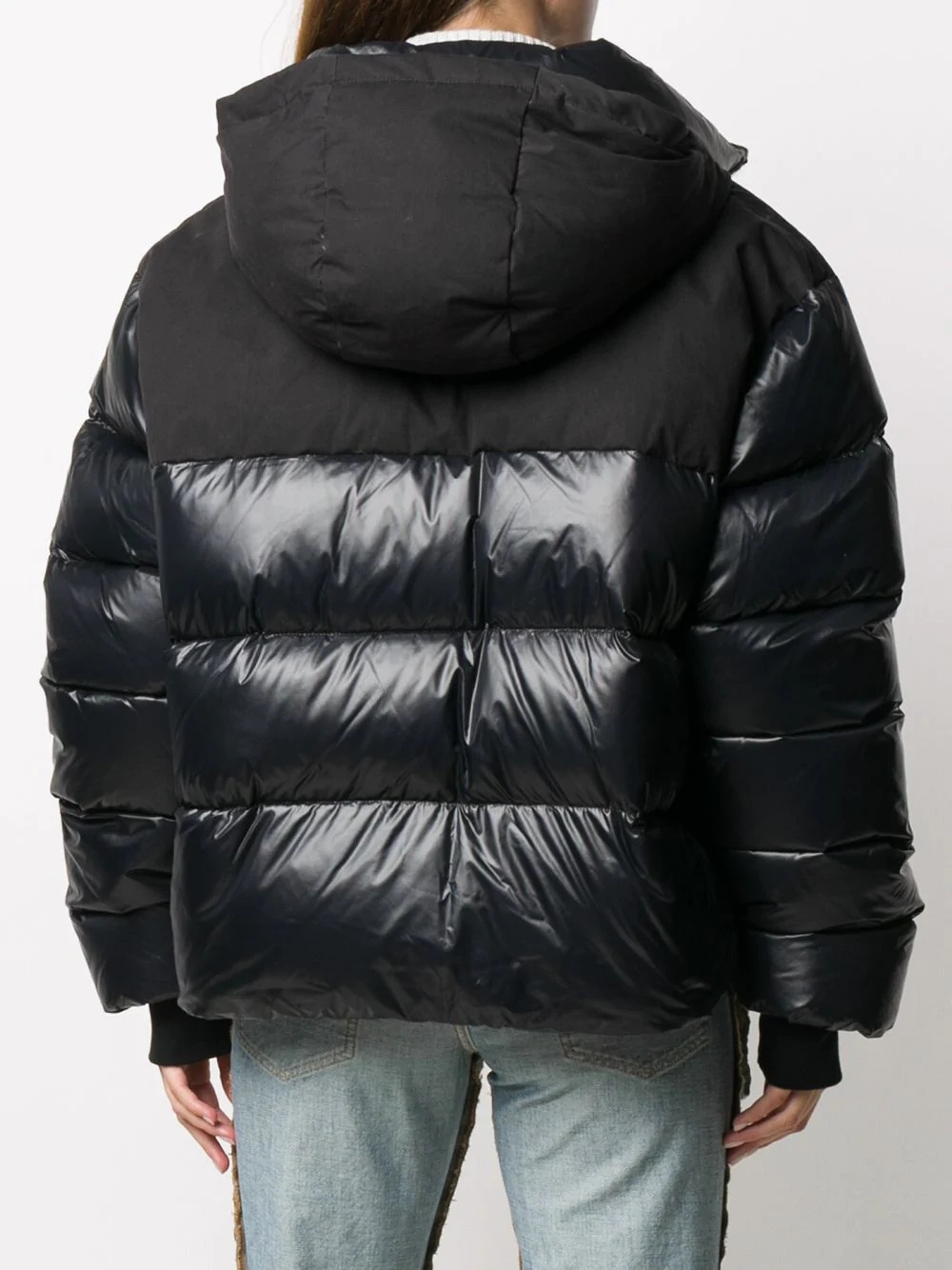 contrast-panel logo puffer jacket - 4