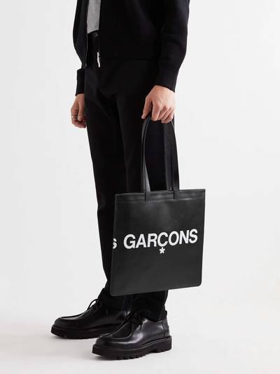Comme Des Garçons Logo-Print Leather Tote Bag outlook