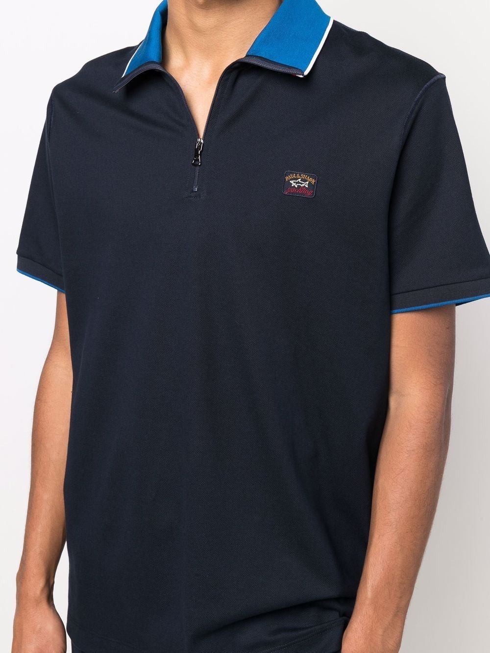 logo-patch short-sleeved polo shirt - 5