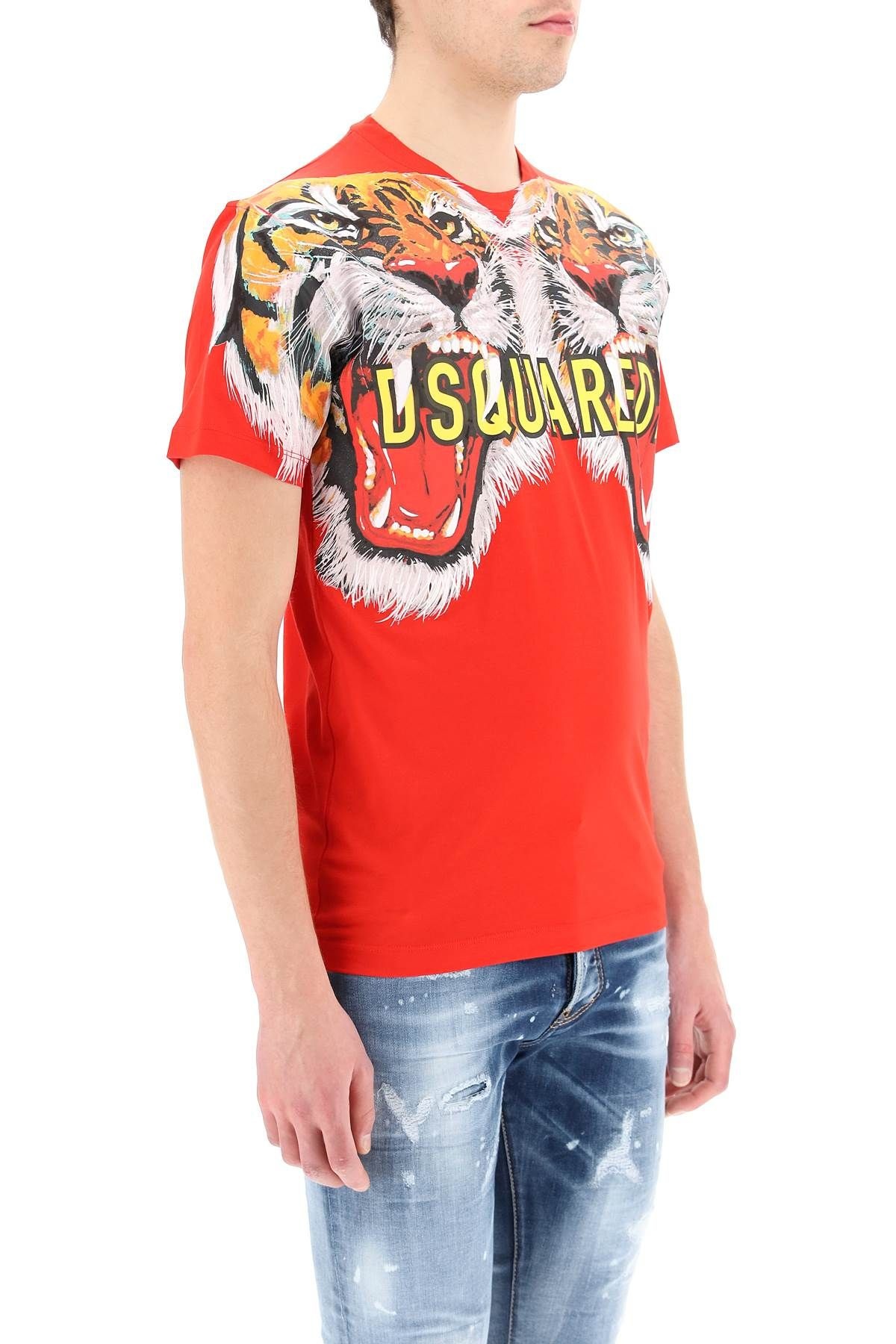 T-SHIRT WITH MAXI DOUBLE TIGER PRINT - 3