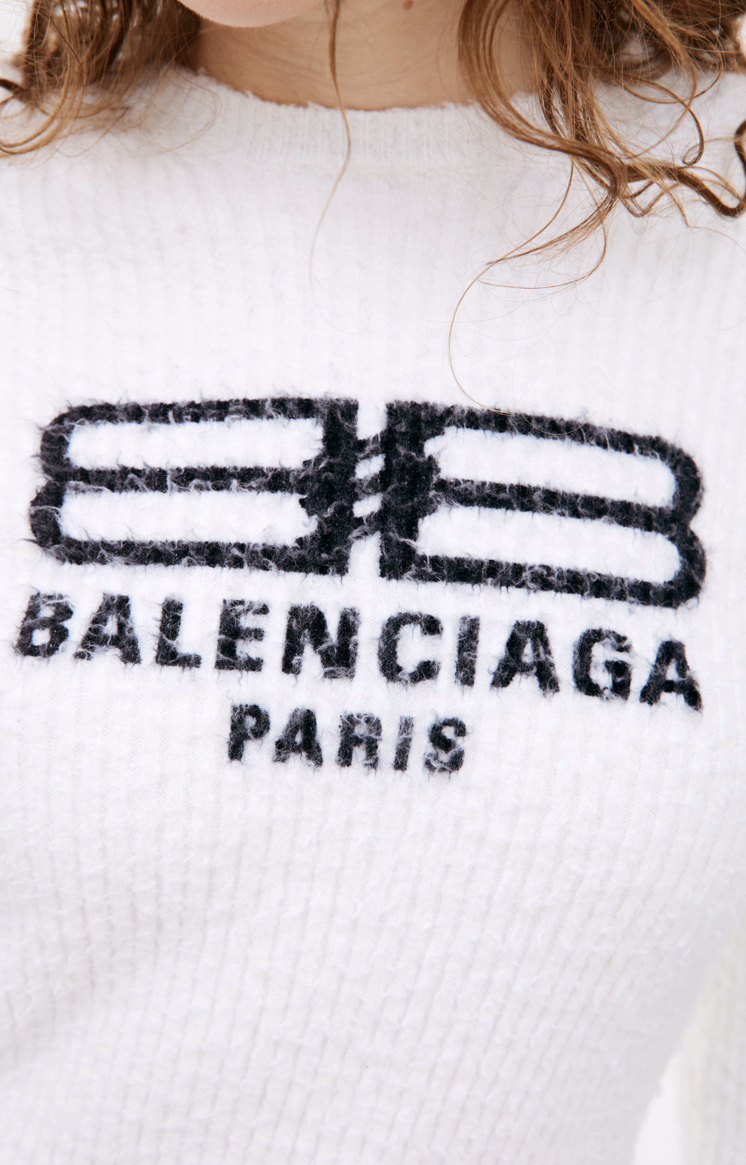 WHITE LOGO SWEATER - 5