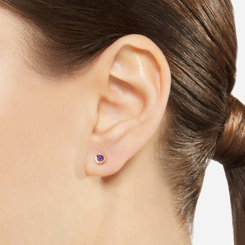 DoDo ROSE GOLD & AMETHYST BOLLICINE STUD EARRING outlook