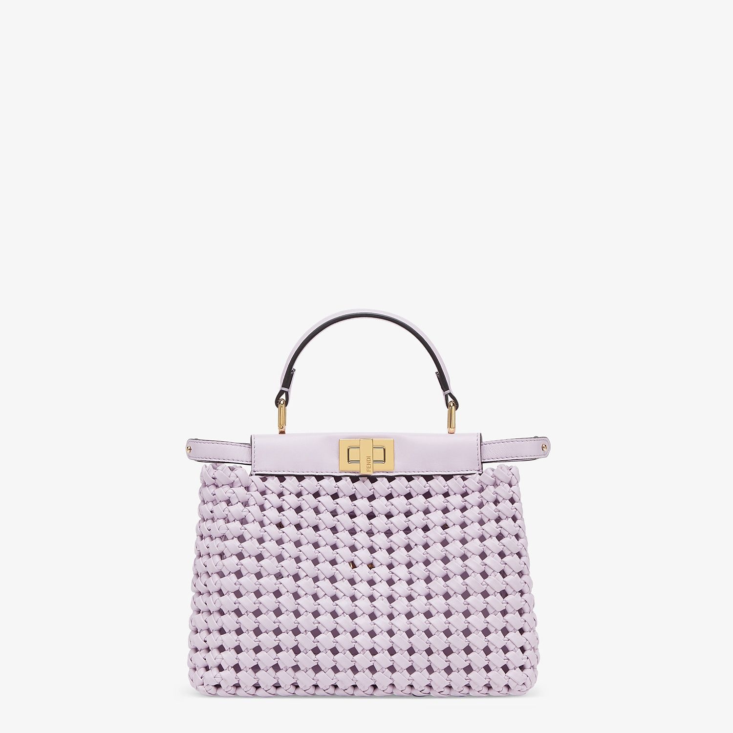 Lilac leather interlace bag - 1