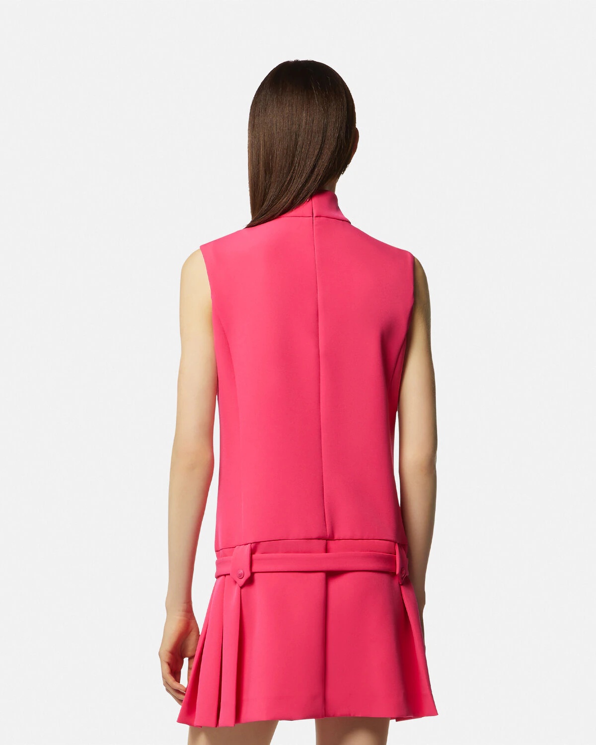 Baroque Buckle Pleat Mini Dress - 5