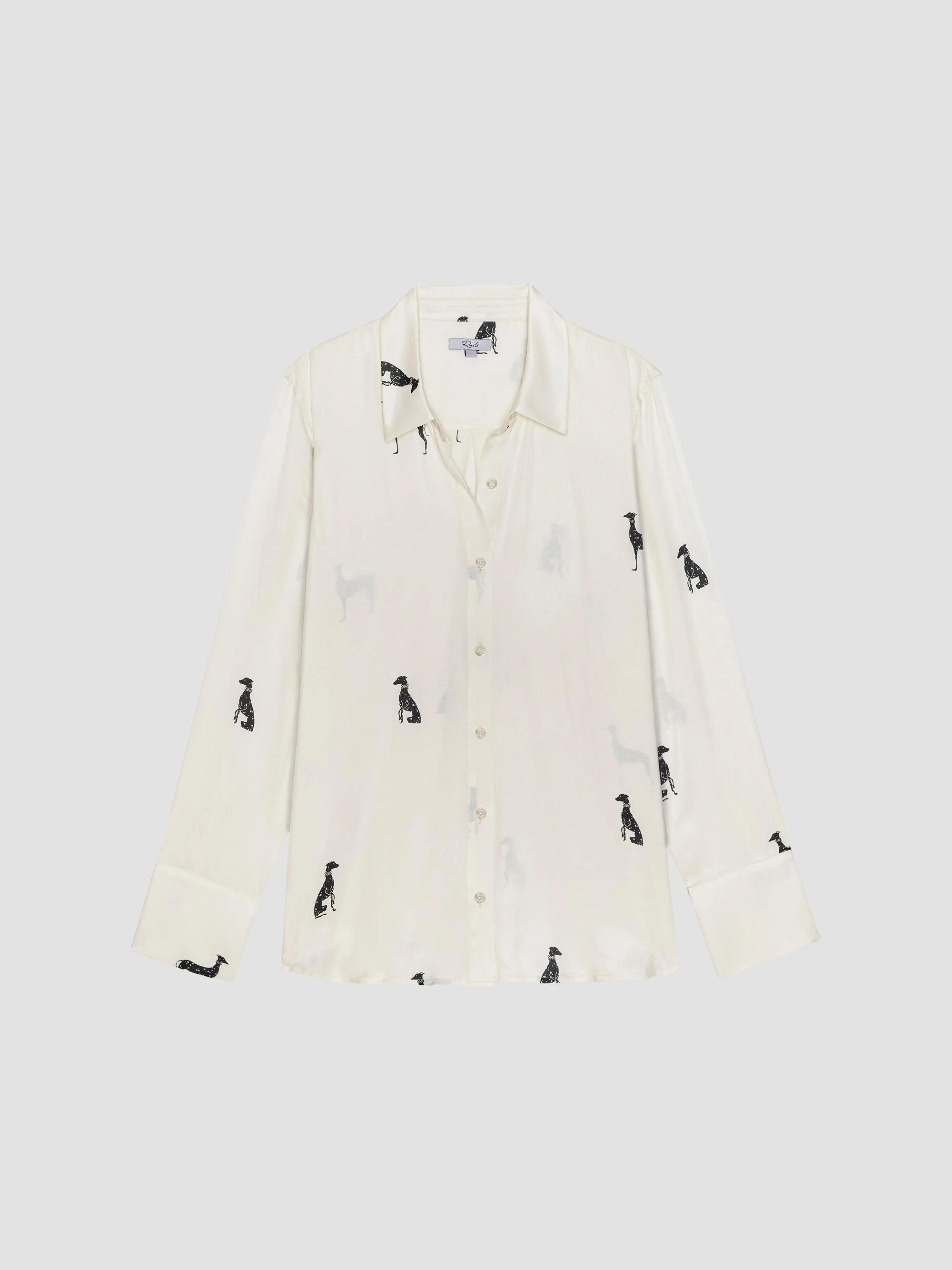 Women's Saige Dog-Print Shirt - Ivory Whippets - 1