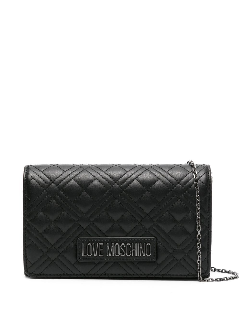 logo-lettering quilted crossbody bag - 1