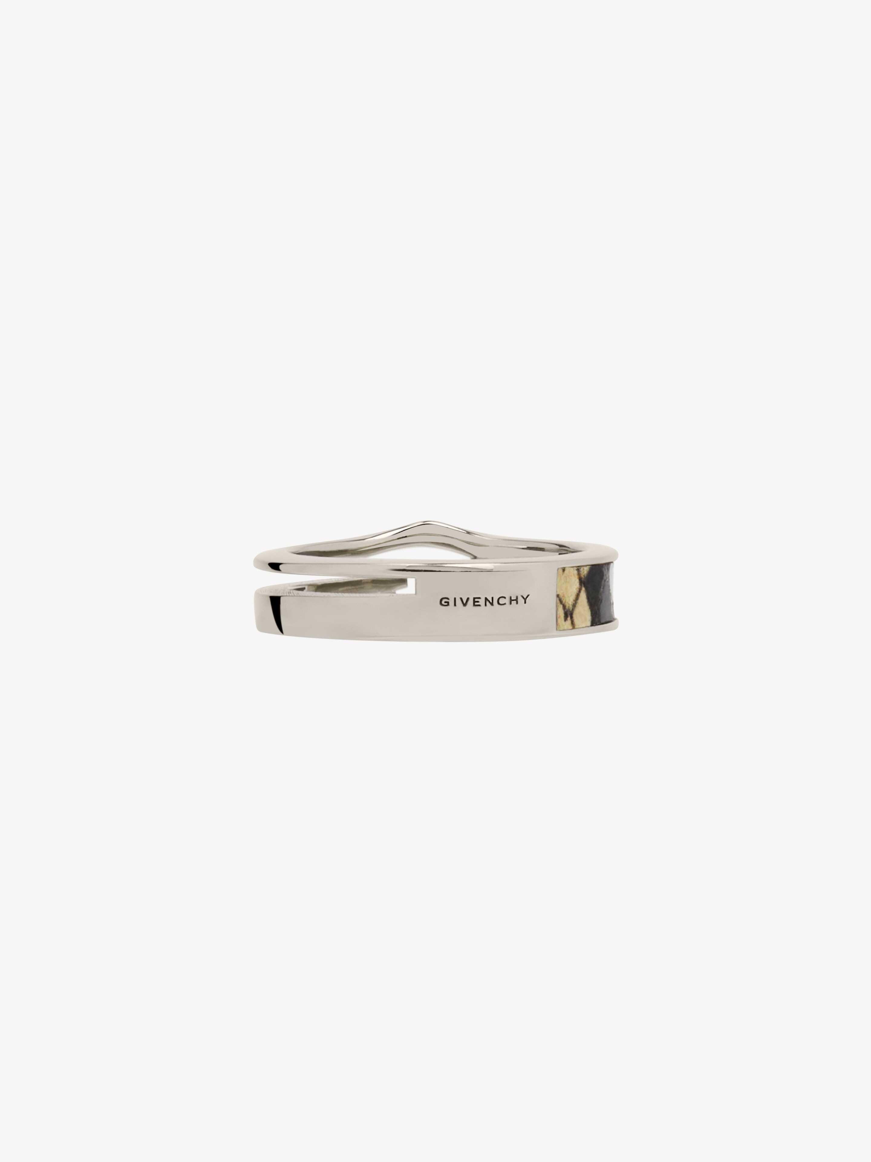 GIV CUT RING IN METAL AND LEATHER - 5