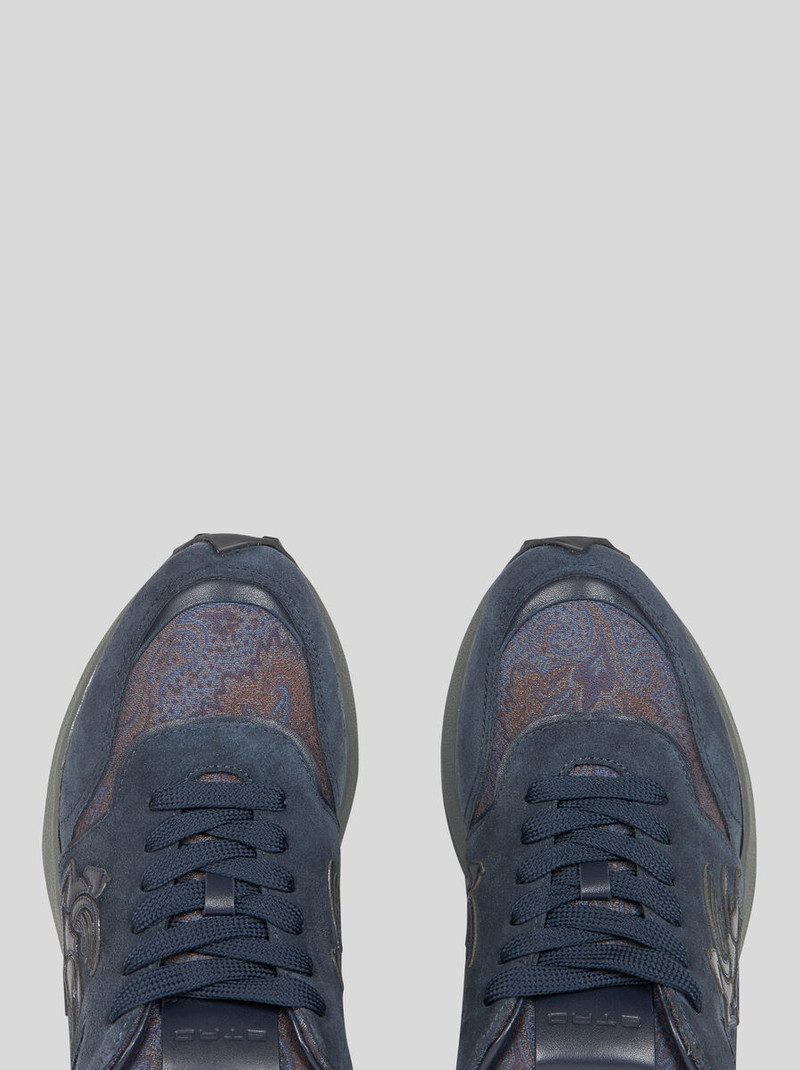 Etro PAISLEY AND SUEDE RUNNING SNEAKERS outlook