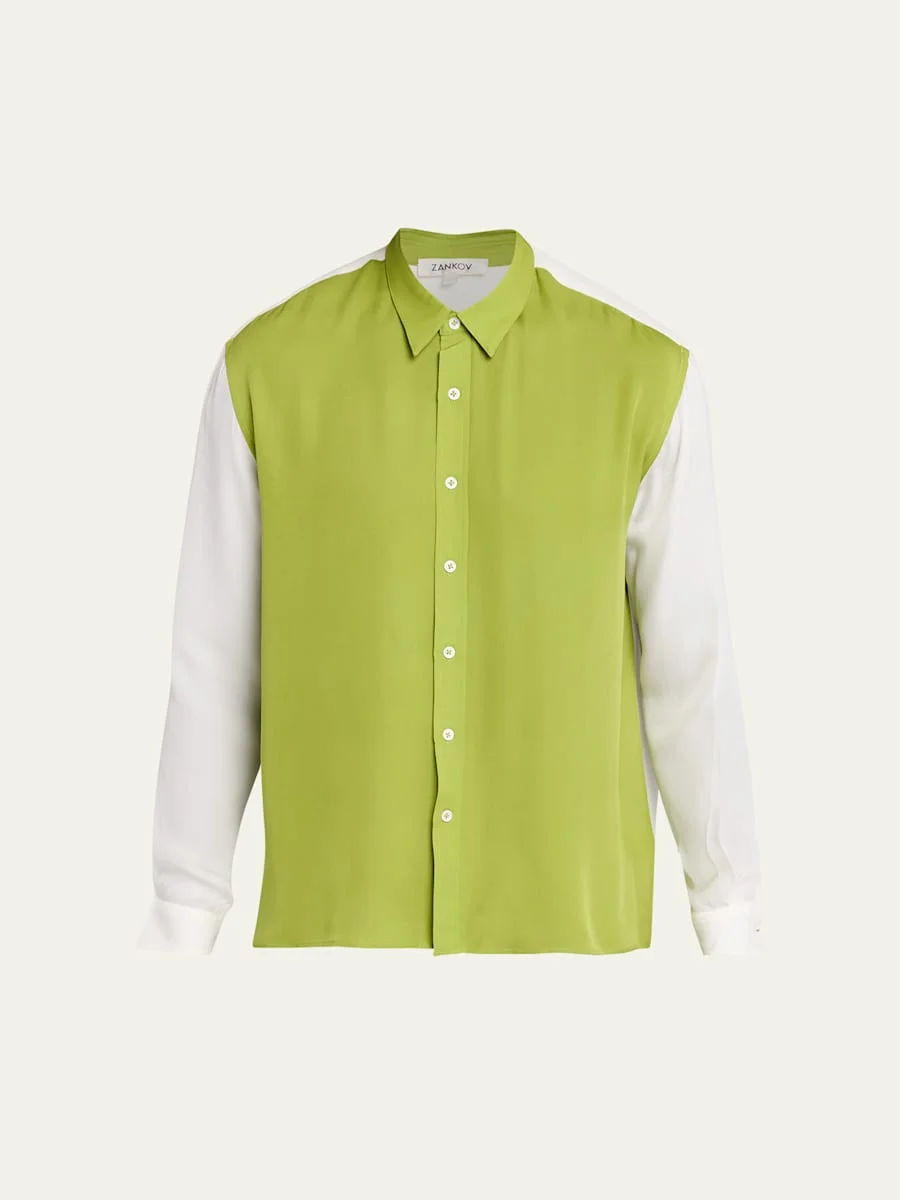 Wool Colorblock Shirt - 1