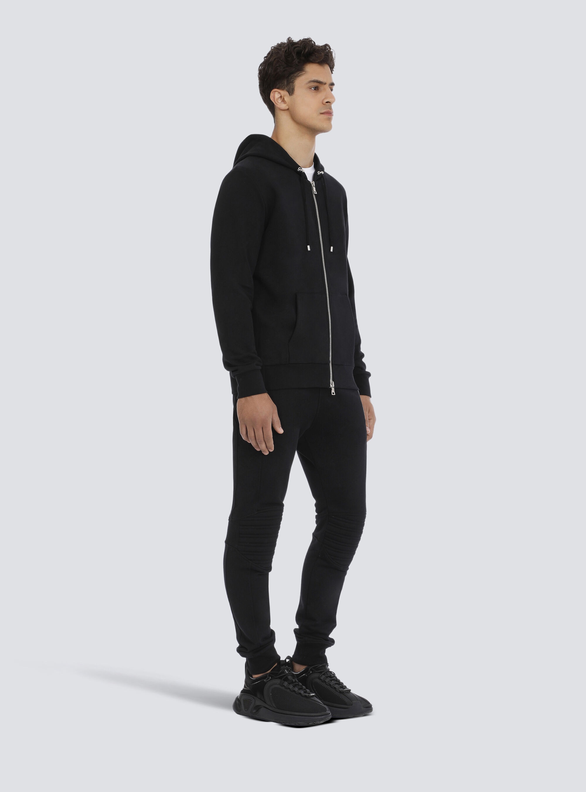 Eco-designed cotton sweatshirt with Balmain logo print - 5
