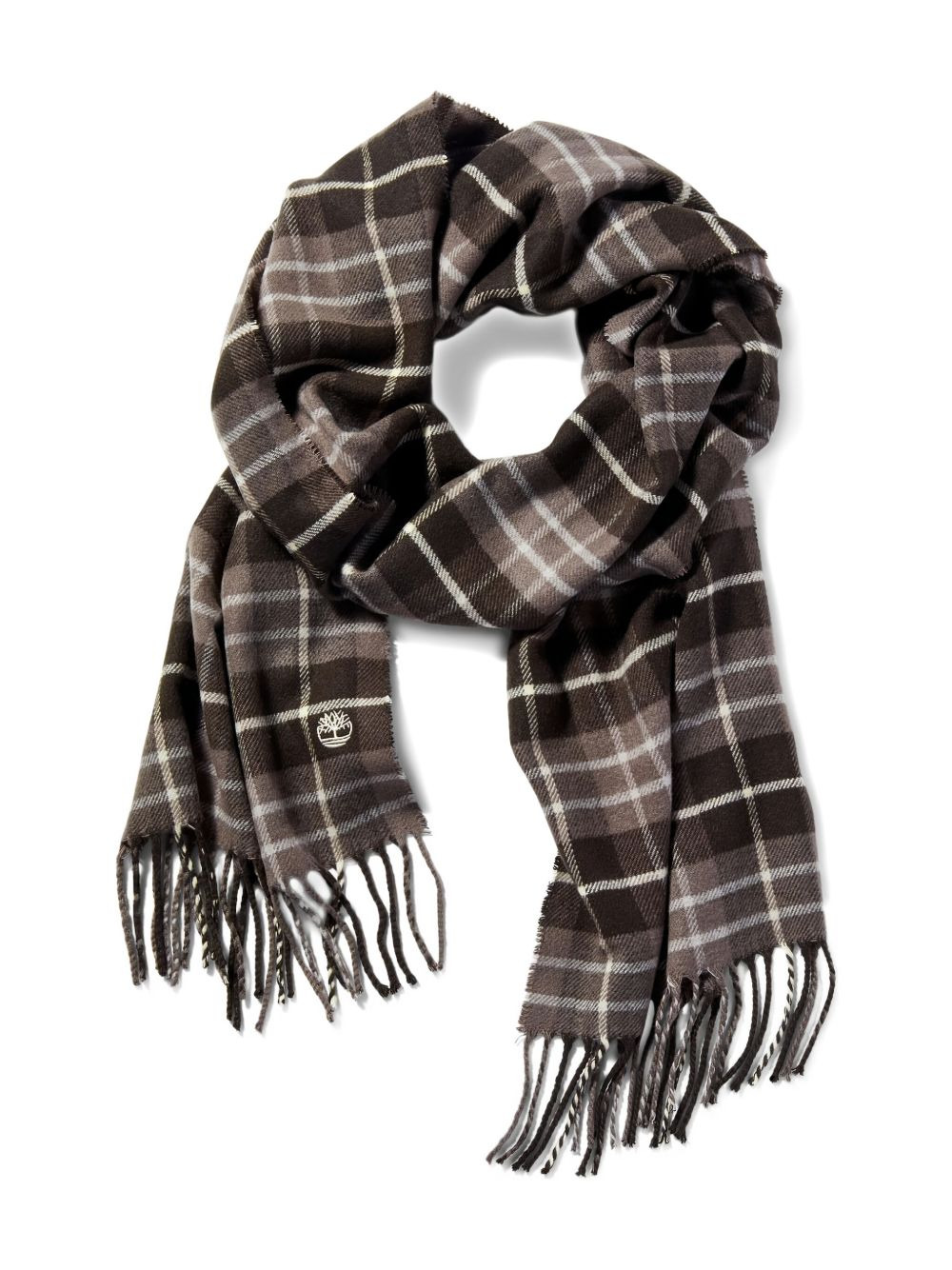 plaid-pattern fringed scarf - 2