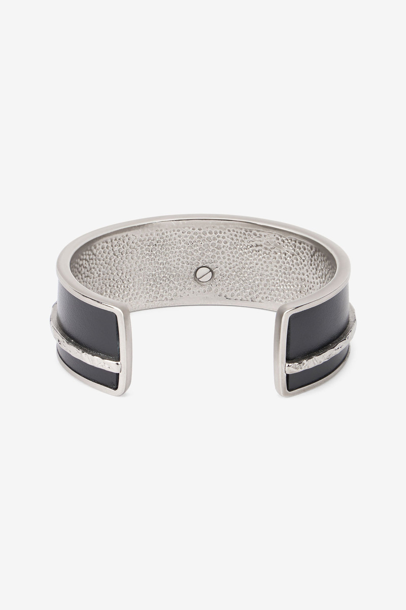 Black and Palladium Rigid Bracelet with Fang 3