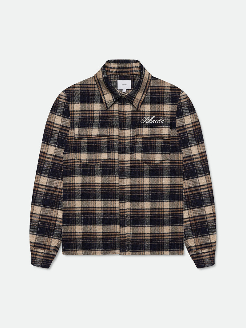 RHUDE SCRIPT LOGO FLANNEL 1