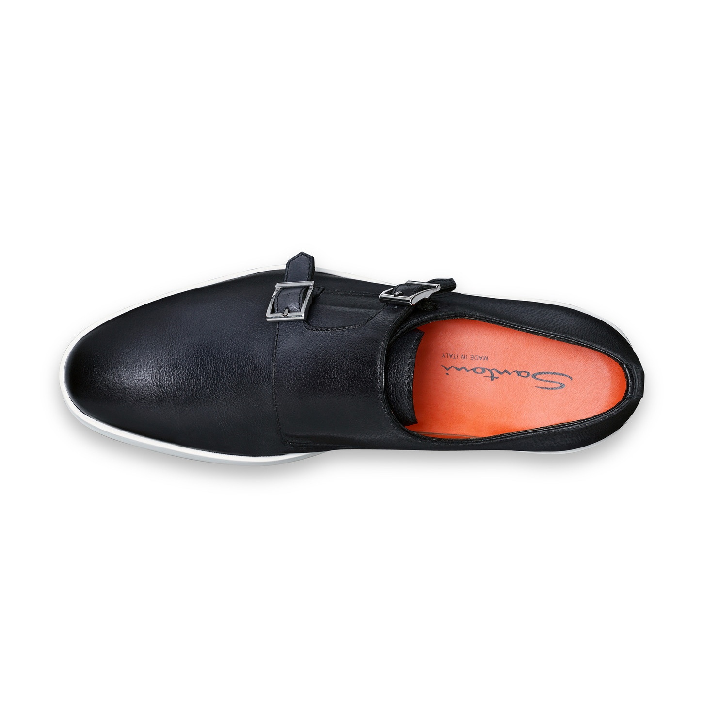 Men’s blue leather double-buckle shoe - 4