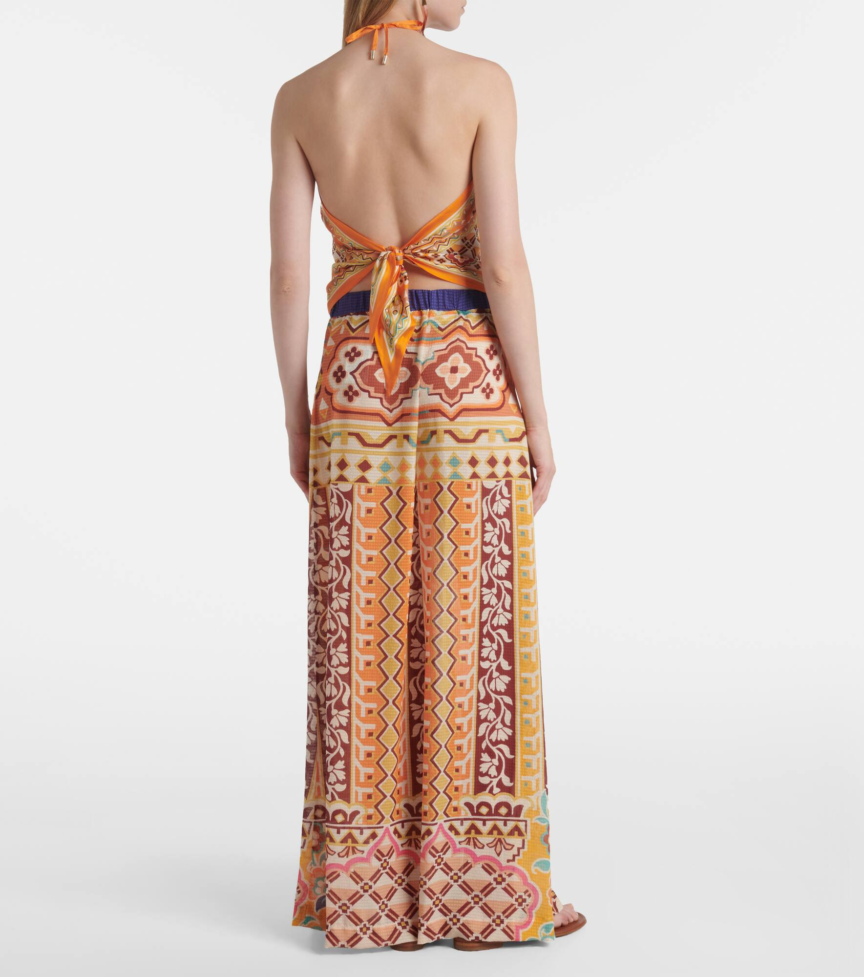 Halterneck printed silk top - 3