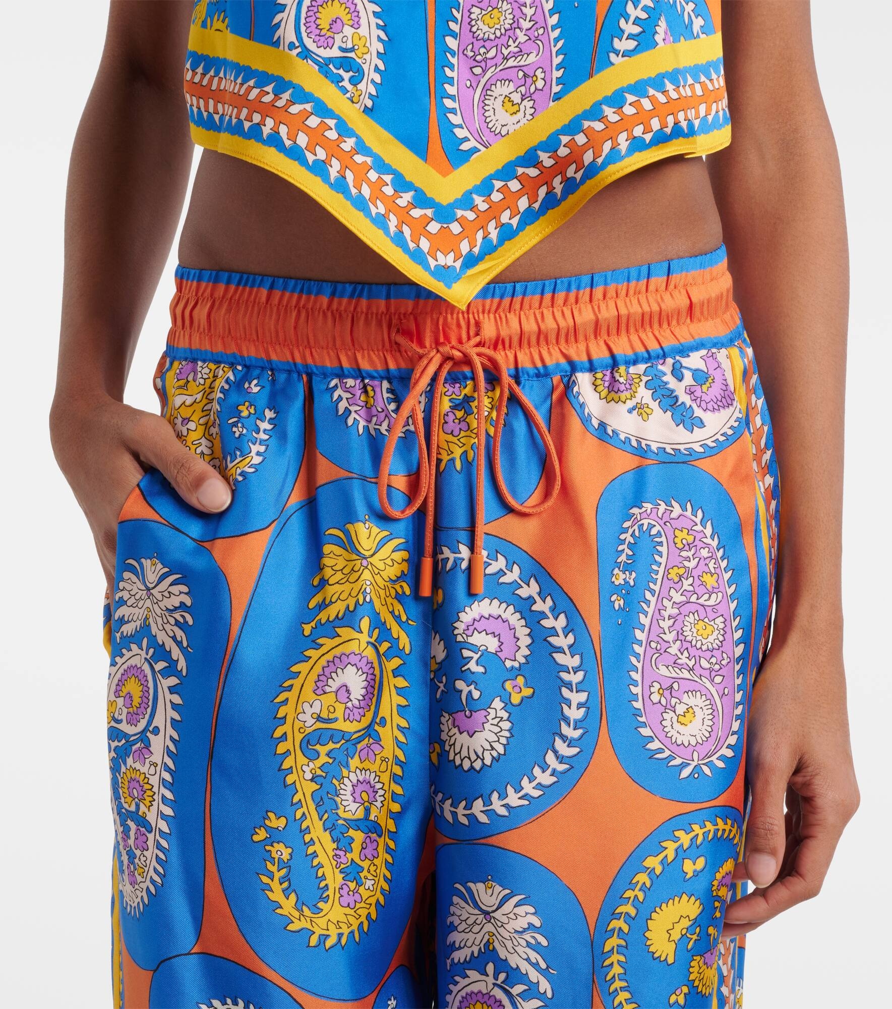 Luis printed silk palazzo pants - 4