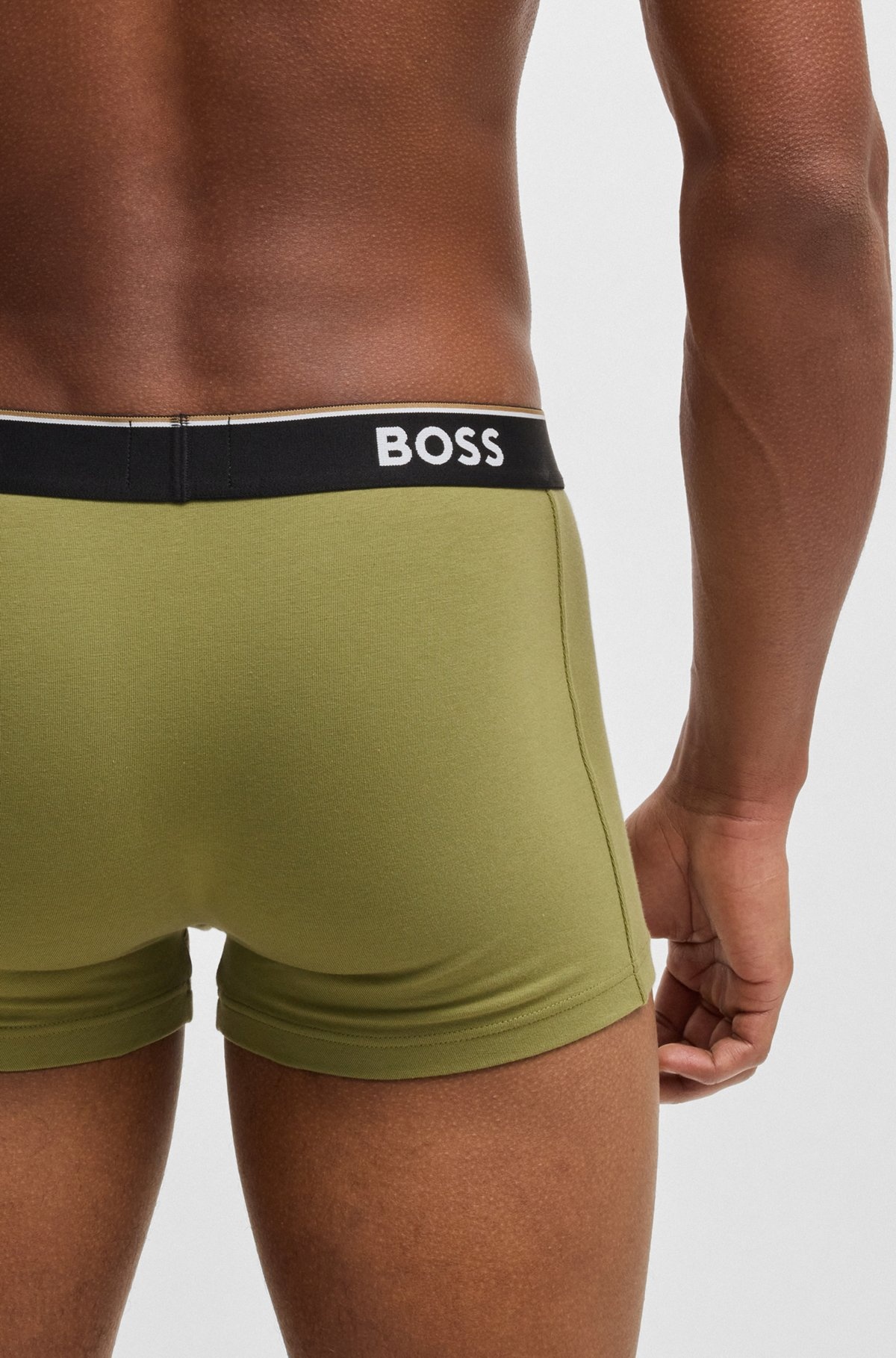 THREE-PACK OF STRETCH-COTTON TRUNKS WITH LOGO WAISTBANDS - 5