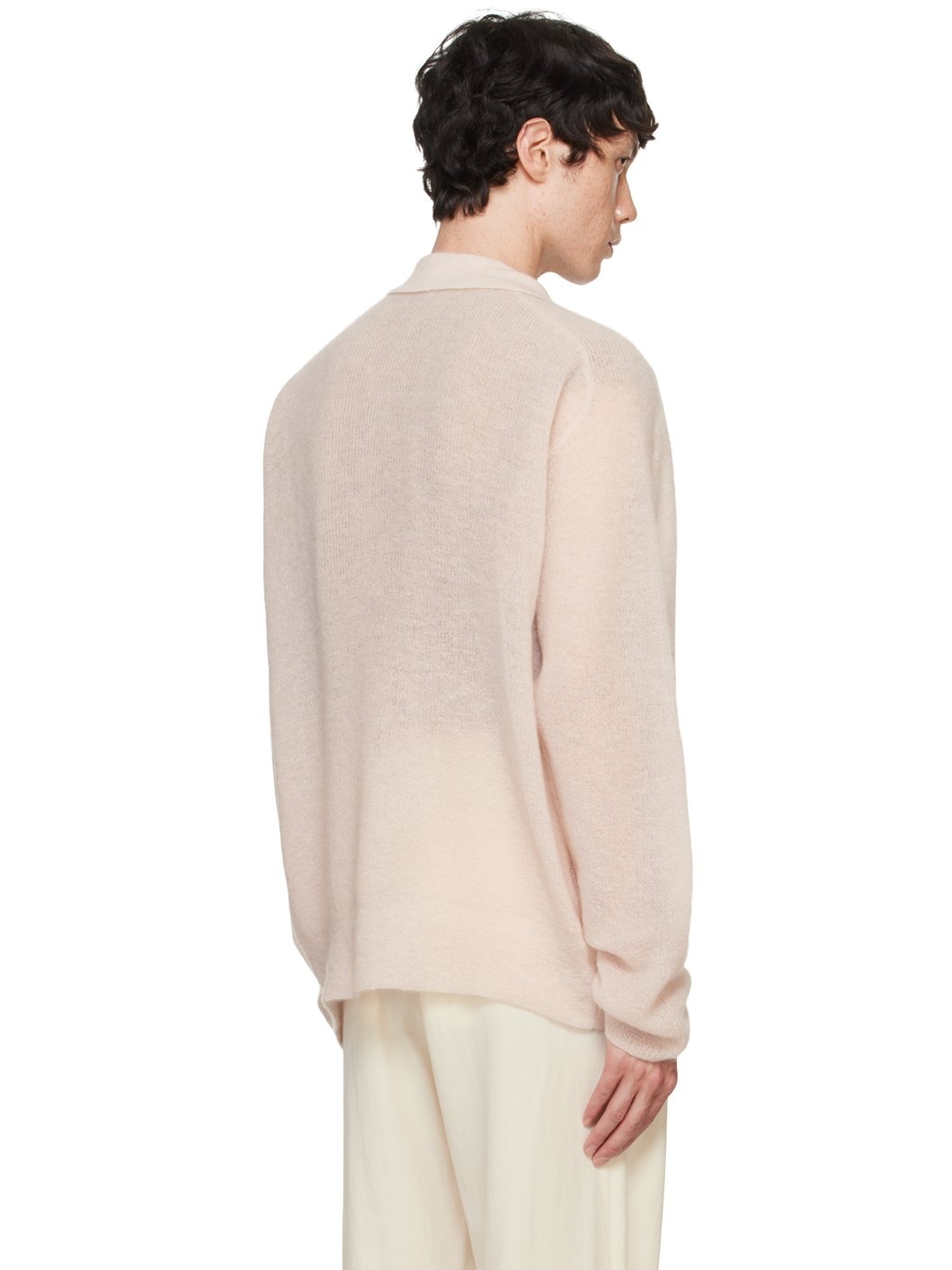 Pink Super Kid Mohair Cardigan - 3