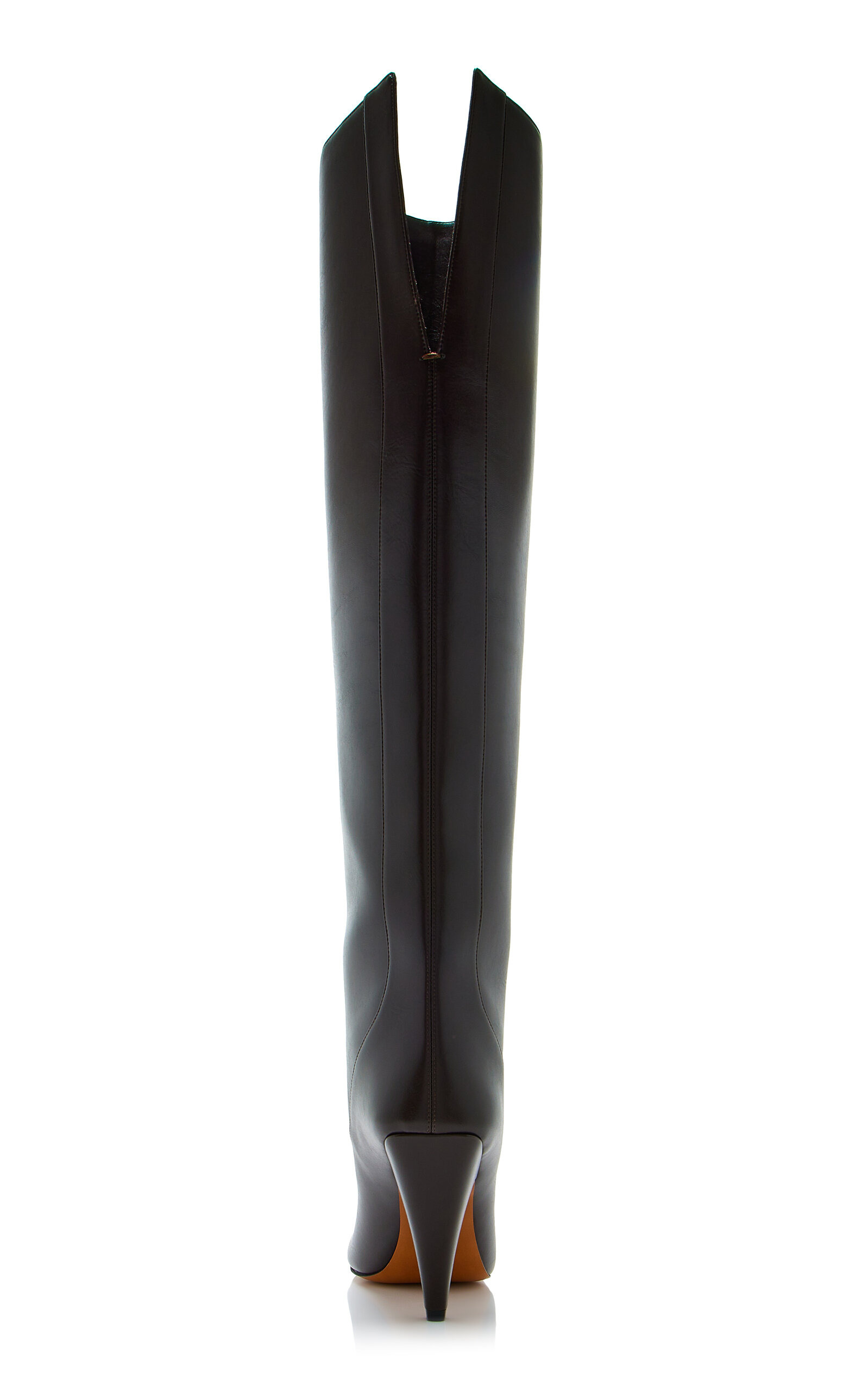 Spur Vegan-Leather Knee Boots brown - 5