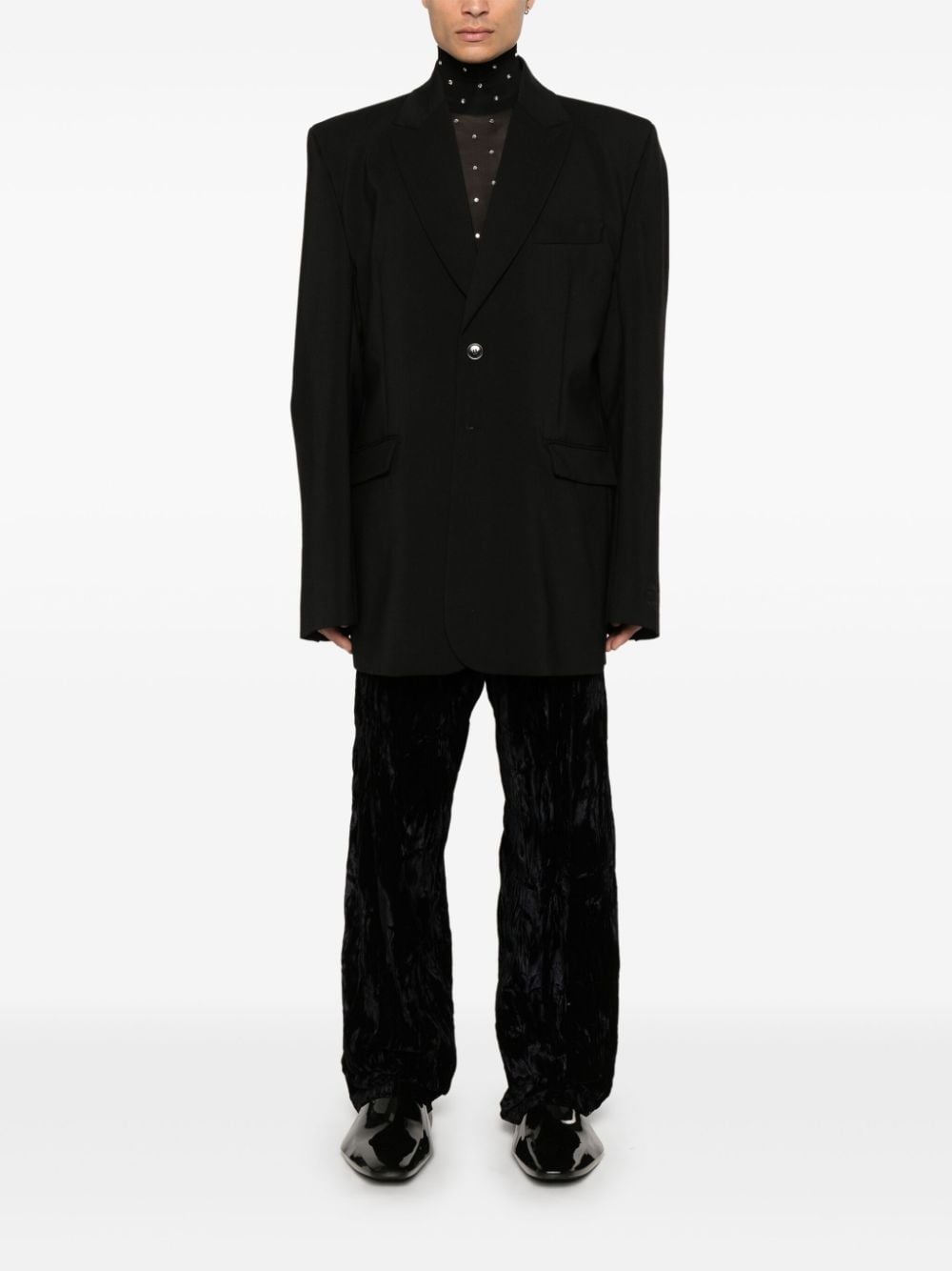 logo-embroidered blazer - 2