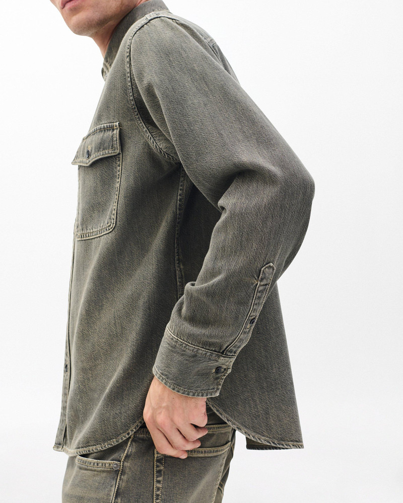 Jack Infuse Denim Shirt Ultra Featherweight in Infuse Grey Olive 4