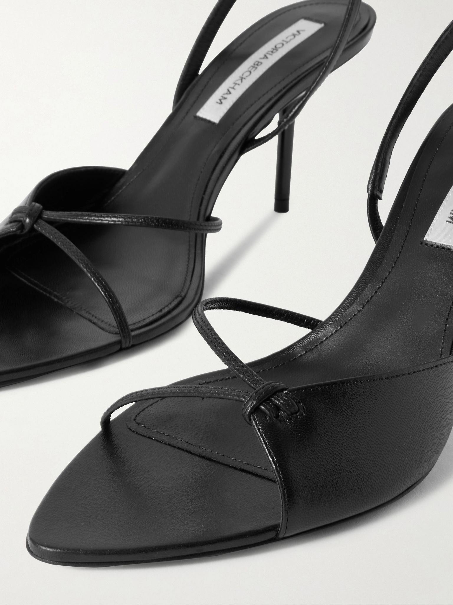 Harlow leather slingback sandals Black - 4