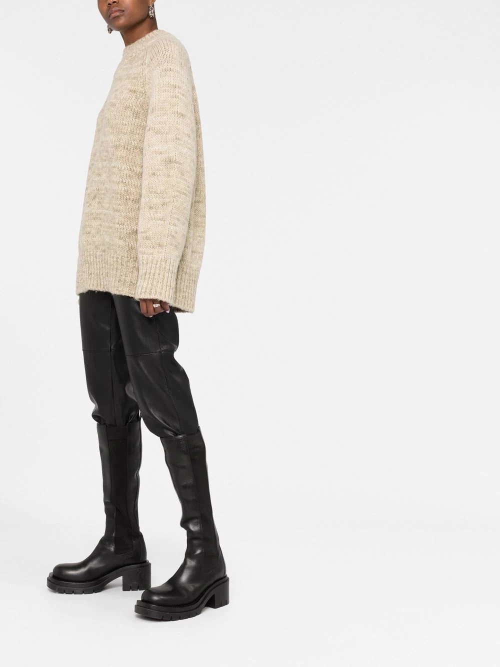 chunky-knit crew-neck jumper - 4