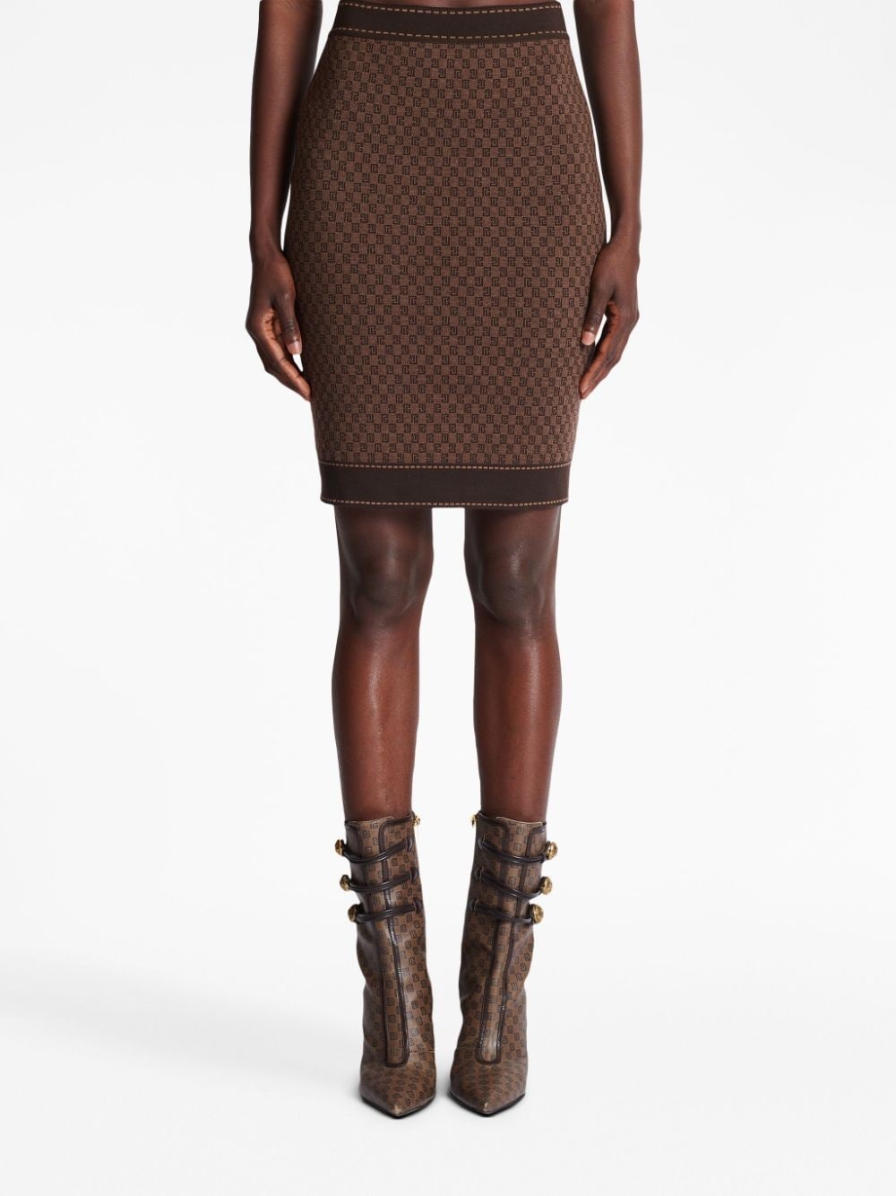 monogram-jacquard skirt - 5