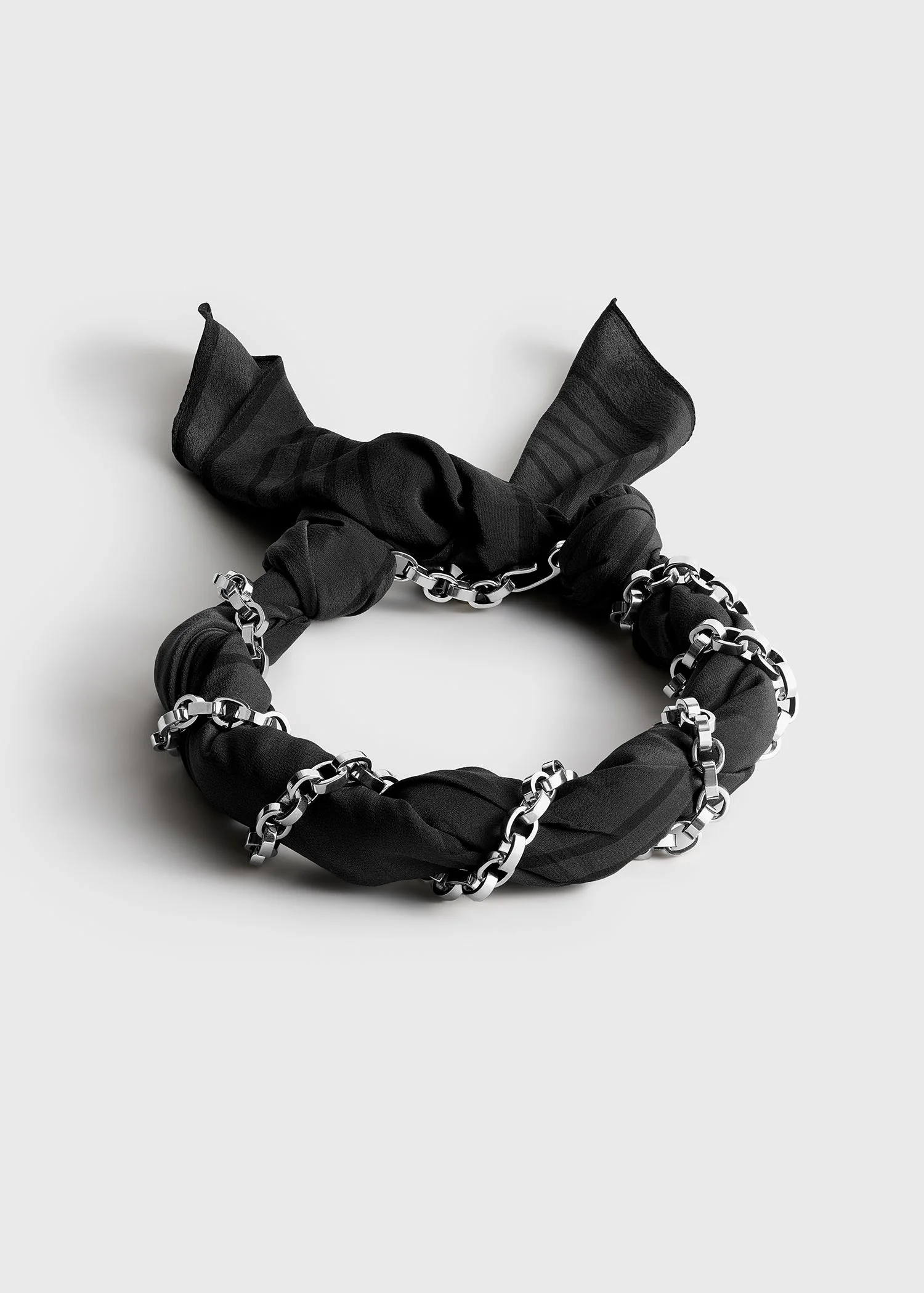 Silk scarf collar faded black/black/silver - 1