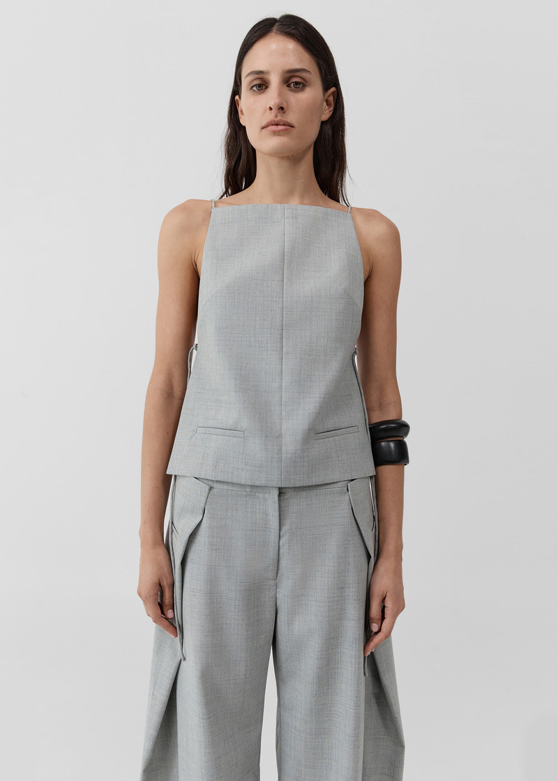 St. Agni Square Side Tie Top - Concrete 1