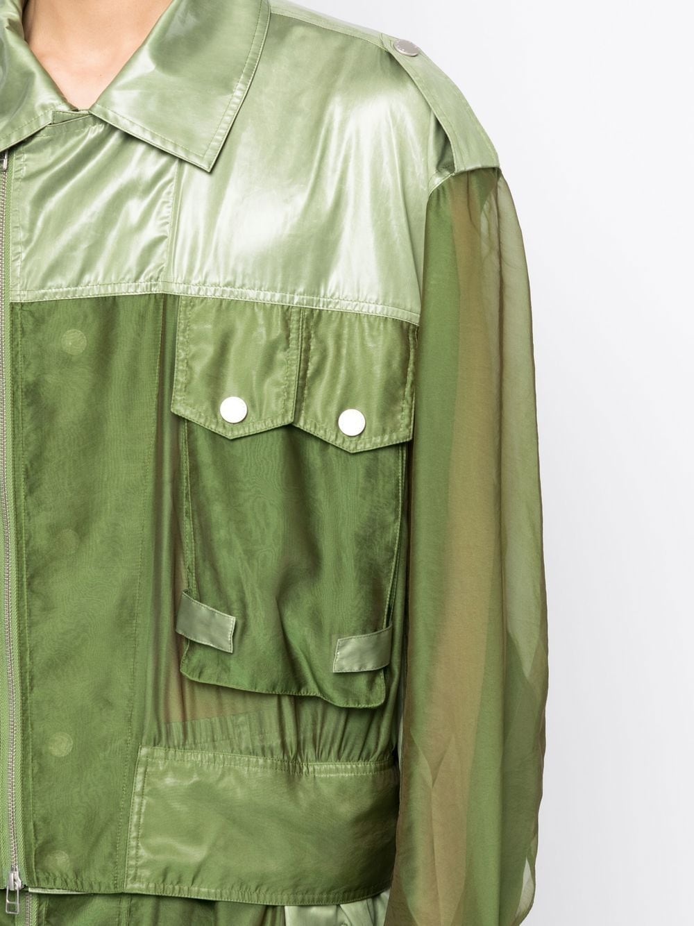 sheer-panelling jacket - 5
