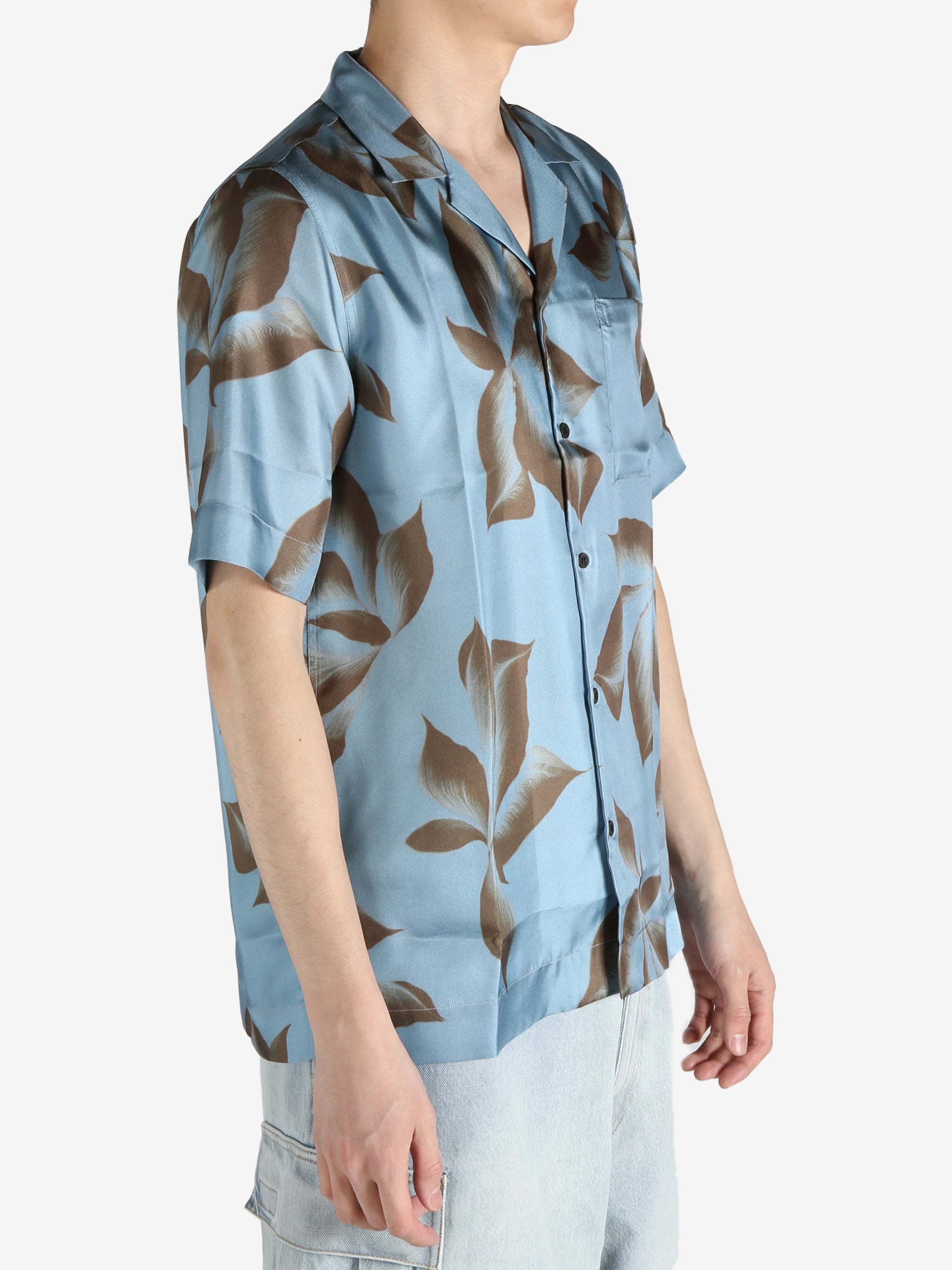 DRIES VAN NOTEN - Men Silk Button-Up Shirt - 2