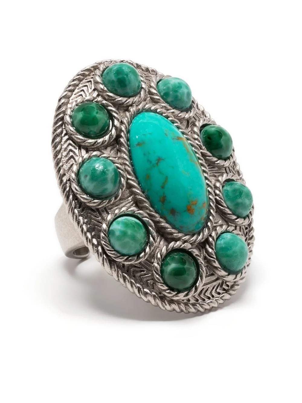 turquoise-stone adjustable ring - 1