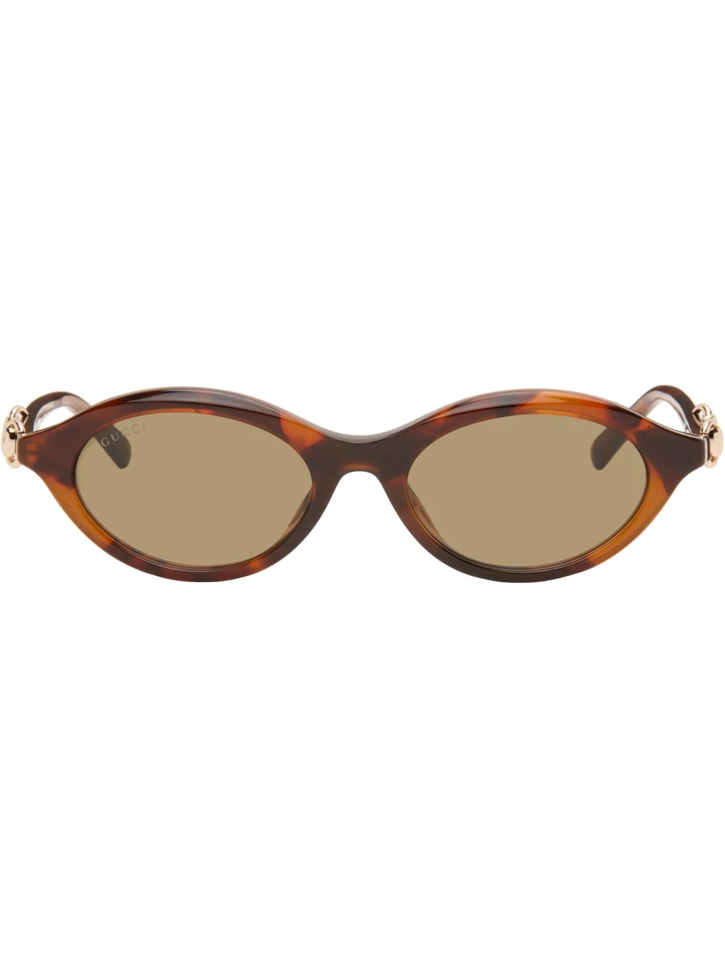 Brown Oval-Frame Sunglasses - 1