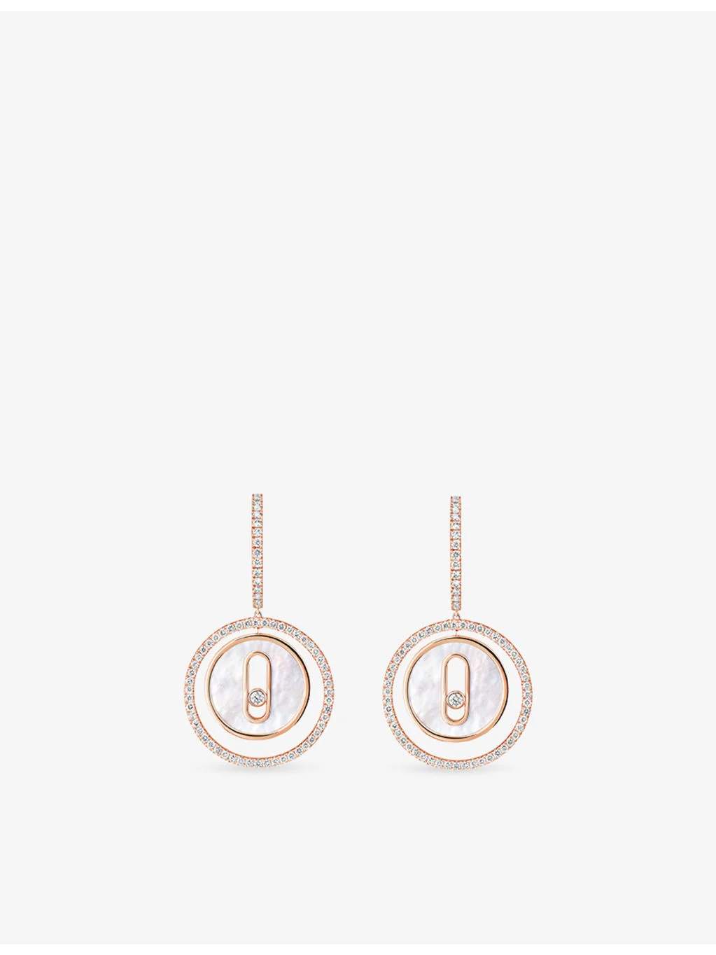 Lucky Move 18ct Rose-Gold, 0.53ct Diamond And Mother-of-Pearl Earrings - 1