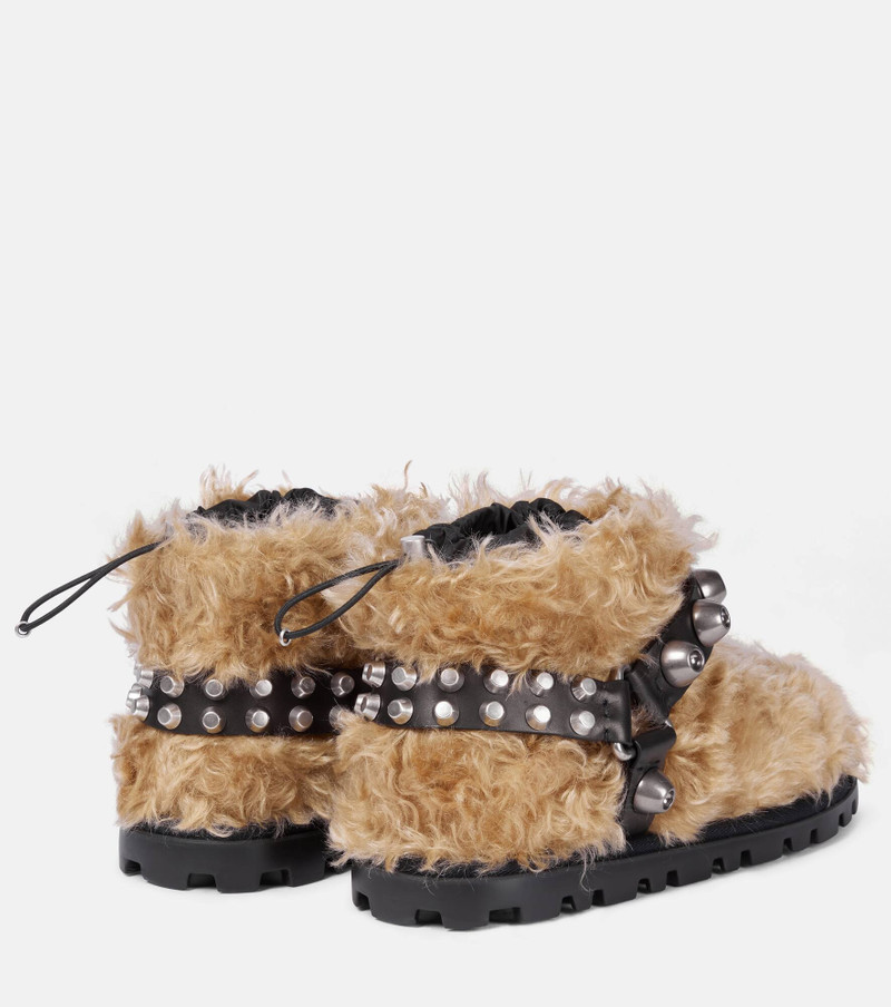 Miu Miu Studded teddy ankle boots outlook