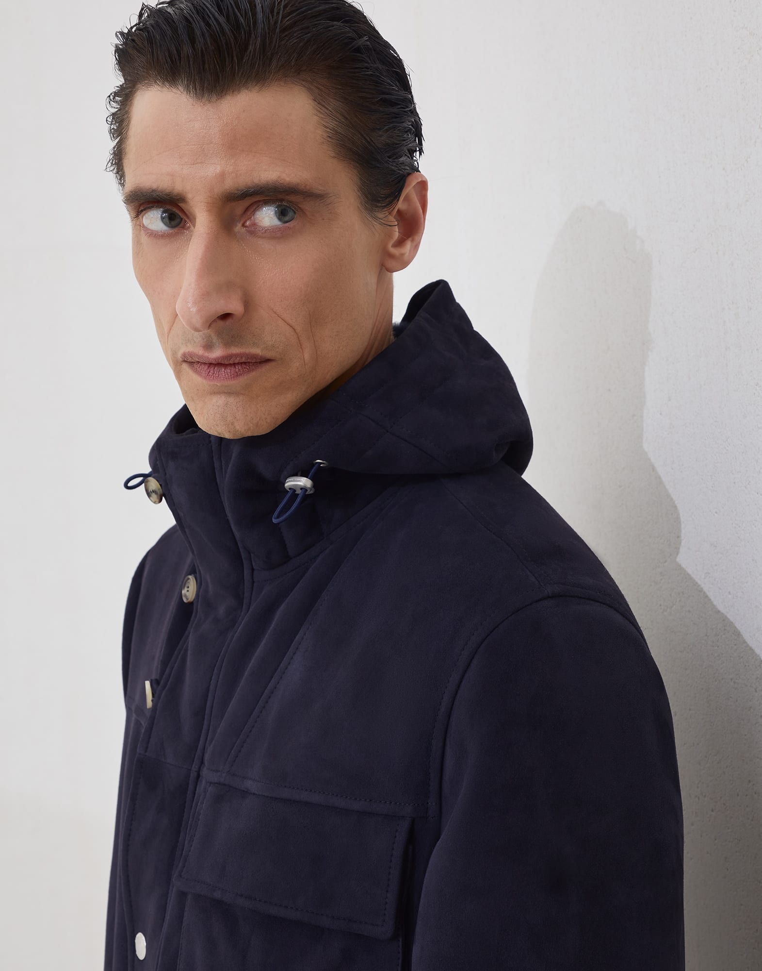 Tone-on-tone suede shearling parka - 3