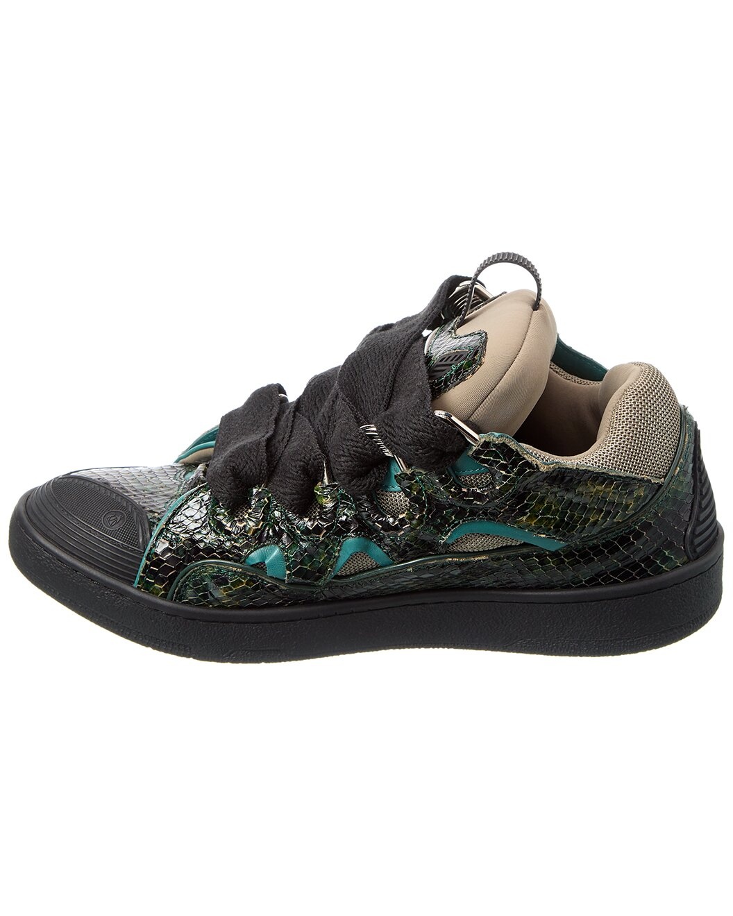 LANVIN Curb Snake-Embossed Leather Sneaker - 2