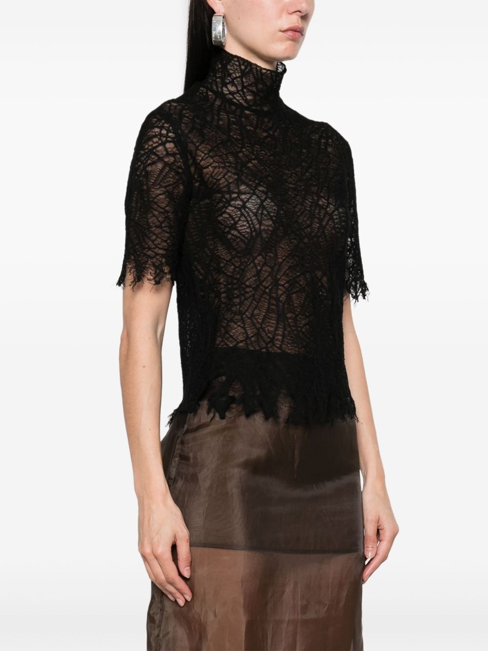 lace T-shirt - 3