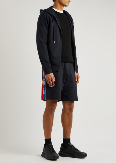 Moncler Stripe-trimmed stretch-cotton shorts outlook