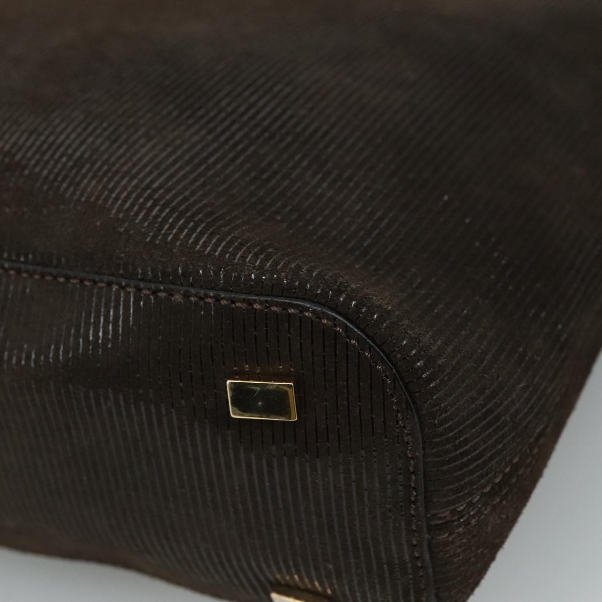 CELINE Hand Bag Suede Brown Gold - 15