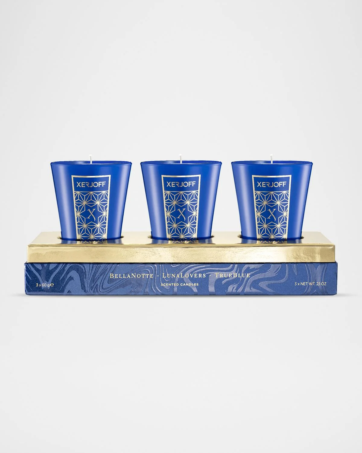 Blue Scented Candles Set, 3 x 2 oz. - 1