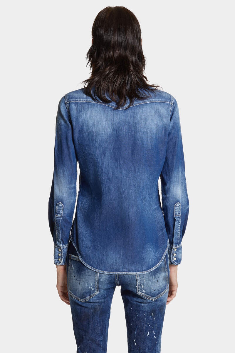 LIGHT WASH CLASSIC WESTERN SHIRT - 4