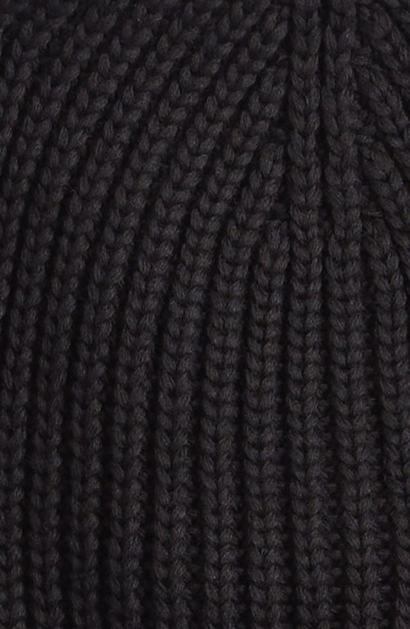 Moncler Logo Cotton Rib Beanie in Black at Nordstrom - 2
