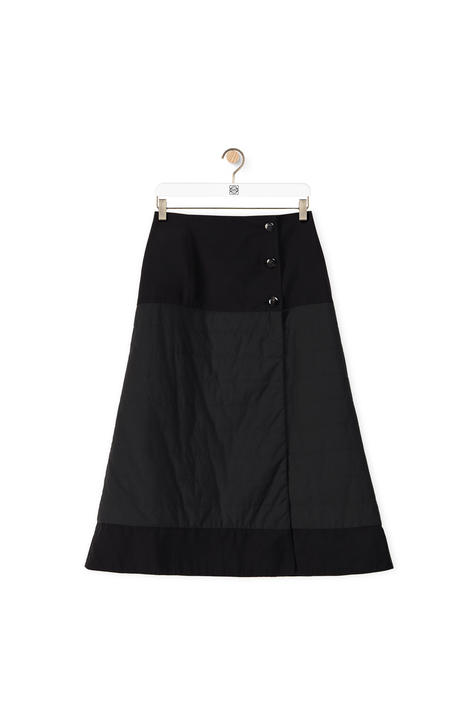 Padded wrap midi skirt in cotton - 1